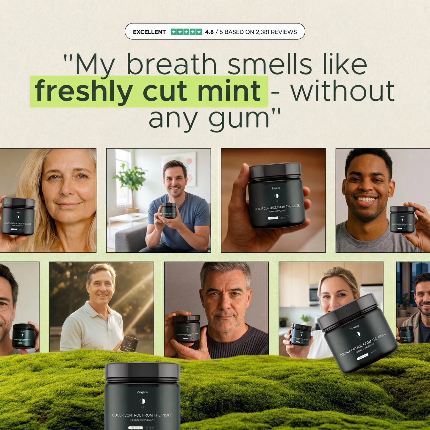 Herbal gel food supplement for bad breath